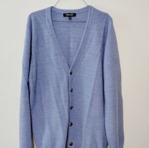 CYPRESS  LINKS Men's  Blue Button Up Long Sleeve Cardigan - M